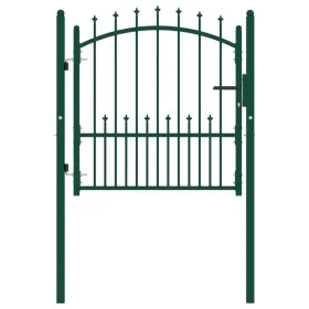 Green steel fence gate with spikes 100x100 cm by vidaXL, garden gates - Ref: Foro24-146393, Price: 143,31 €, Discount: %