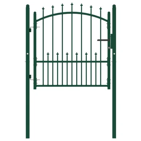 Puerta de valla con picos acero verde 100x100 cm de vidaXL, Puertas de jardín - Ref: Foro24-146393, Precio: 143,31 €, Descuen...