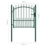 Puerta de valla con picos acero verde 100x100 cm de vidaXL, Puertas de jardín - Ref: Foro24-146393, Precio: 143,31 €, Descuen...