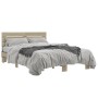 Estructura cama madera ingeniería metal roble Sonoma 135x190 cm de vidaXL, Camas y somieres - Ref: Foro24-3280163, Precio: 13...