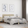 Estructura cama madera ingeniería metal roble Sonoma 135x190 cm de vidaXL, Camas y somieres - Ref: Foro24-3280163, Precio: 13...