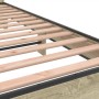 Estructura cama madera ingeniería metal roble Sonoma 135x190 cm de vidaXL, Camas y somieres - Ref: Foro24-3280163, Precio: 13...