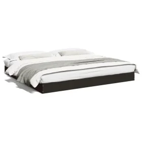 Estructura de cama madera de ingeniería negra 200x200 cm de vidaXL, Camas y somieres - Ref: Foro24-841994, Precio: 94,33 €, D...