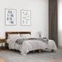 Engineered wood bed frame metal smoked oak 140x200cm by vidaXL, Beds and slatted bases - Ref: Foro24-3280194, Price: 143,40 €...