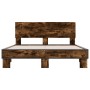 Estructura cama madera ingeniería metal roble ahumado 140x200cm de vidaXL, Camas y somieres - Ref: Foro24-3280194, Precio: 14...