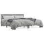 Estructura cama madera ingeniería metal gris Sonoma 200x200 cm de vidaXL, Camas y somieres - Ref: Foro24-3280175, Precio: 164...