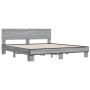 Estructura cama madera ingeniería metal gris Sonoma 200x200 cm de vidaXL, Camas y somieres - Ref: Foro24-3280175, Precio: 164...