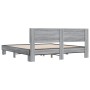 Estructura cama madera ingeniería metal gris Sonoma 200x200 cm de vidaXL, Camas y somieres - Ref: Foro24-3280175, Precio: 164...