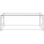 Mesa de centro acero inoxidable y vidrio plateada 120x60x45 cm de vidaXL, Mesas de centro - Ref: Foro24-289029, Precio: 68,35...