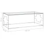 Mesa de centro acero inoxidable y vidrio plateada 120x60x45 cm de vidaXL, Mesas de centro - Ref: Foro24-289029, Precio: 68,35...