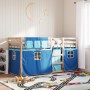 Litera con cortinas madera maciza de pino azul 80x200 cm de vidaXL, Camas y somieres - Ref: Foro24-3283899, Precio: 150,95 €,...