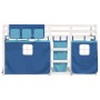 Litera con cortinas madera maciza de pino azul 90x190 cm de vidaXL, Camas y somieres - Ref: Foro24-3283941, Precio: 172,29 €,...