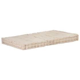Cojín para palés algodón beige 120x80x10 cm de vidaXL, Cojines para sillas y sofás - Ref: Foro24-48680, Precio: 90,25 €, Desc...