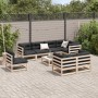 Juego de sofás de jardín 9 pzas madera maciza de pino de vidaXL, Conjuntos de jardín - Ref: Foro24-3299508, Precio: 528,71 €,...