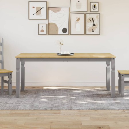 Mesa de comedor Corona madera maciza de pino gris 180x90x75 cm de vidaXL, Mesas de cocina y de comedor - Ref: Foro24-4005721,...