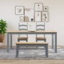 Mesa de comedor Panama madera maciza de pino gris 180x90x75 cm de vidaXL, Mesas de cocina y de comedor - Ref: Foro24-4005709,...