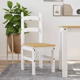 Sillas de comedor 2 uds madera maciza pino blanco 40x46x99 cm de vidaXL, Sillas de comedor - Ref: Foro24-4005728, Precio: 110...
