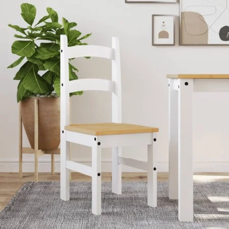 Sillas de comedor 2 uds madera maciza pino blanco 40x46x99 cm de vidaXL, Sillas de comedor - Ref: Foro24-4005728, Precio: 110...