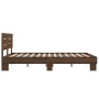 Estructura cama madera ingeniería metal marrón roble 120x200 cm de vidaXL, Camas y somieres - Ref: Foro24-3280156, Precio: 14...