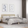 Estructura cama madera ingeniería metal roble Sonoma 200x200 cm de vidaXL, Camas y somieres - Ref: Foro24-3280128, Precio: 15...