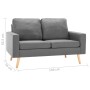 Sofá de 2 plazas de tela gris claro de vidaXL, Sofás - Ref: Foro24-288703, Precio: 238,10 €, Descuento: %