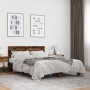 Estructura cama madera ingeniería metal roble ahumado 120x200cm de vidaXL, Camas y somieres - Ref: Foro24-3280154, Precio: 13...