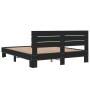 Estructura de cama madera de ingeniería y metal negro 150x200cm de vidaXL, Camas y somieres - Ref: Foro24-3280142, Precio: 14...