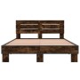 Estructura cama madera ingeniería metal roble ahumado 140x200cm de vidaXL, Camas y somieres - Ref: Foro24-3280149, Precio: 14...
