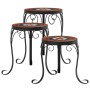 Soportes para plantas 3 uds cerámica terracota y blanco de vidaXL, Soportes para macetas - Ref: Foro24-4003396, Precio: 72,18...