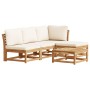 Juego de muebles jardín 5 pzas con cojines madera maciza acacia de vidaXL, Sofás modulares de exterior - Ref: Foro24-3214285,...