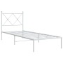Estructura de cama de metal con cabecero blanco 75x190 cm de vidaXL, Camas y somieres - Ref: Foro24-376541, Precio: 69,82 €, ...