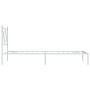 Estructura de cama de metal con cabecero blanco 75x190 cm de vidaXL, Camas y somieres - Ref: Foro24-376541, Precio: 69,82 €, ...