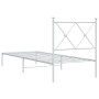 Estructura de cama de metal con cabecero blanco 75x190 cm de vidaXL, Camas y somieres - Ref: Foro24-376541, Precio: 69,82 €, ...