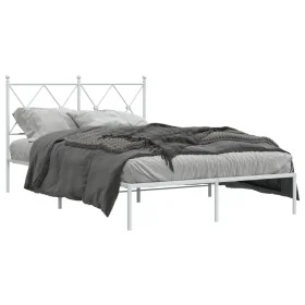 Estructura de cama de metal con cabecero blanca 120x190 cm de vidaXL, Camas y somieres - Ref: Foro24-376548, Precio: 105,45 €...
