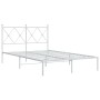 Estructura de cama de metal con cabecero blanca 120x190 cm de vidaXL, Camas y somieres - Ref: Foro24-376548, Precio: 107,16 €...