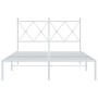 Estructura de cama de metal con cabecero blanca 120x190 cm de vidaXL, Camas y somieres - Ref: Foro24-376548, Precio: 107,16 €...