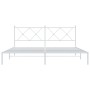 Estructura de cama de metal con cabecero blanco 180x200 cm de vidaXL, Camas y somieres - Ref: Foro24-376555, Precio: 122,09 €...