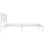 Estructura de cama de metal con cabecero blanco 180x200 cm de vidaXL, Camas y somieres - Ref: Foro24-376555, Precio: 122,09 €...