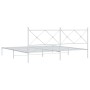 Estructura de cama de metal con cabecero blanco 193x203 cm de vidaXL, Camas y somieres - Ref: Foro24-376557, Precio: 124,48 €...