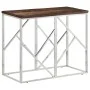 Console table stainless steel solid wood silver by vidaXL, Side tables - Ref: Foro24-349989, Price: 92,64 €, Discount: %