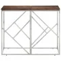 Console table stainless steel solid wood silver by vidaXL, Side tables - Ref: Foro24-349989, Price: 92,64 €, Discount: %
