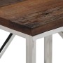 Mesa consola acero inoxidable madera maciza traviesa plateado de vidaXL, Mesas auxiliares - Ref: Foro24-349989, Precio: 93,47...