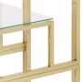 Mesa consola acero inoxidable dorado y vidrio templado de vidaXL, Mesas auxiliares - Ref: Foro24-350010, Precio: 151,69 €, De...