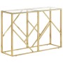 Mesa consola acero inoxidable dorado y vidrio templado de vidaXL, Mesas auxiliares - Ref: Foro24-349994, Precio: 155,05 €, De...