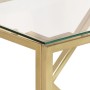 Mesa consola acero inoxidable dorado y vidrio templado de vidaXL, Mesas auxiliares - Ref: Foro24-349994, Precio: 155,05 €, De...
