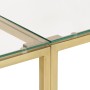 Mesa consola acero inoxidable dorado y vidrio templado de vidaXL, Mesas auxiliares - Ref: Foro24-349994, Precio: 155,05 €, De...