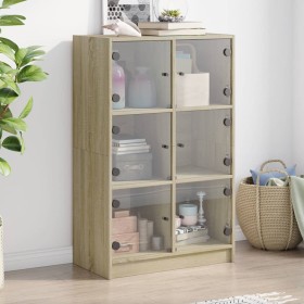 Aparador alto con puertas madera roble Sonoma 68x37x109 cm de vidaXL, Aparadores - Ref: Foro24-3295852, Precio: 113,57 €, Des...