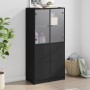 Aparador alto con puertas madera ingeniería negro 68x37x142 cm de vidaXL, Aparadores - Ref: Foro24-3295865, Precio: 130,34 €,...