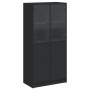Aparador alto con puertas madera ingeniería negro 68x37x142 cm de vidaXL, Aparadores - Ref: Foro24-3295865, Precio: 130,34 €,...