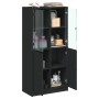 Aparador alto con puertas madera ingeniería negro 68x37x142 cm de vidaXL, Aparadores - Ref: Foro24-3295865, Precio: 130,34 €,...